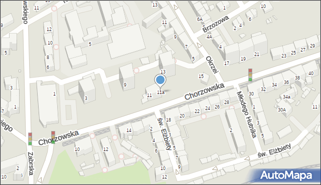 Gliwice, Chorzowska, 11a, mapa Gliwic