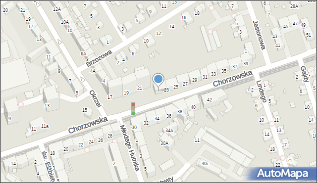 Gliwice, Chorzowska, 36a, mapa Gliwic