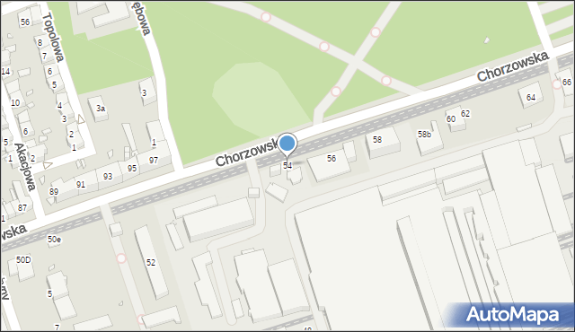 Gliwice, Chorzowska, 54, mapa Gliwic