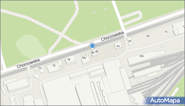 Gliwice, Chorzowska, 60, mapa Gliwic