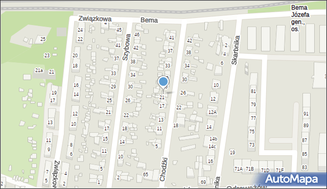 Gliwice, Chodźki Ignacego, 23, mapa Gliwic