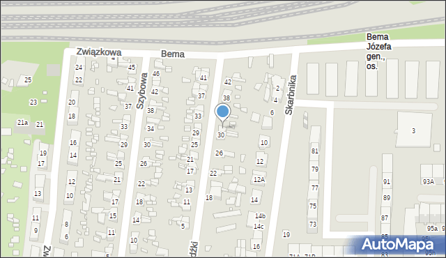 Gliwice, Chodźki Ignacego, 32, mapa Gliwic