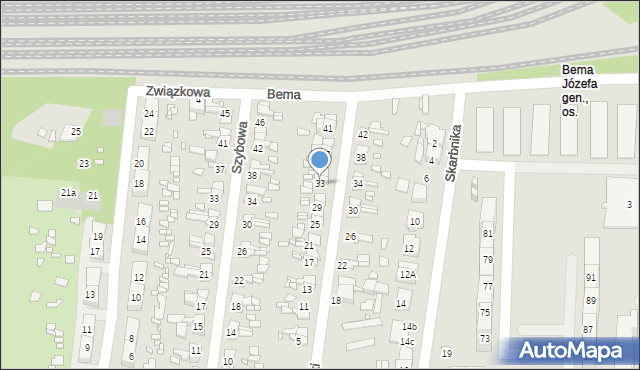 Gliwice, Chodźki Ignacego, 33, mapa Gliwic