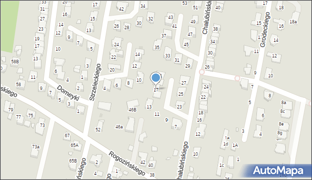 Gliwice, Chałubińskiego Tytusa, 17, mapa Gliwic