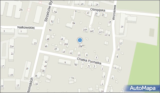 Gliwice, Chatka Puchatka, 10a, mapa Gliwic