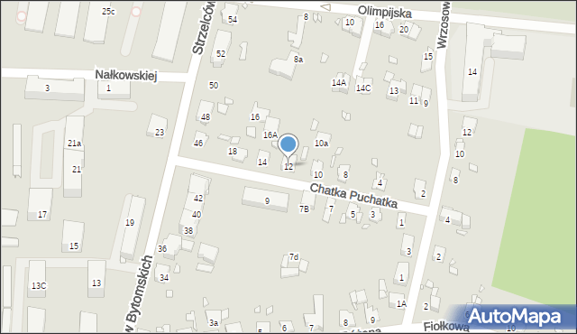 Gliwice, Chatka Puchatka, 12, mapa Gliwic