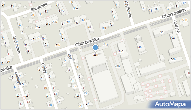 Gliwice, Chorzowska, 44B, mapa Gliwic