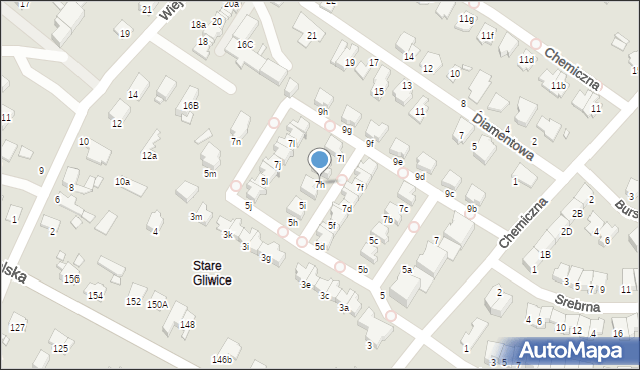 Gliwice, Chemiczna, 7h, mapa Gliwic