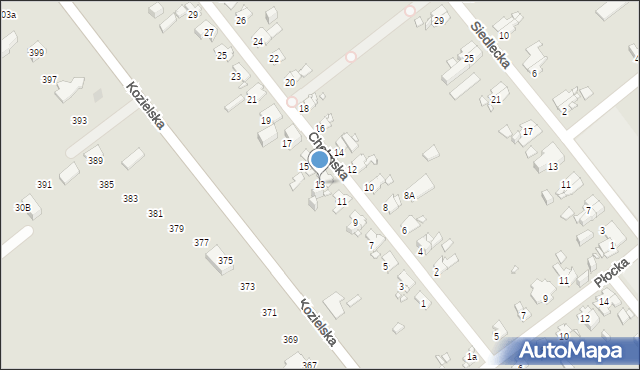 Gliwice, Chełmska, 13, mapa Gliwic