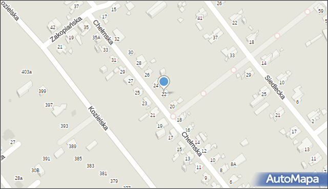 Gliwice, Chełmska, 22, mapa Gliwic