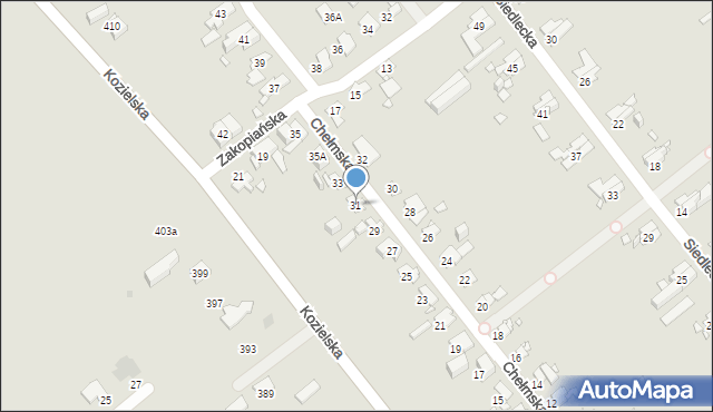 Gliwice, Chełmska, 31, mapa Gliwic