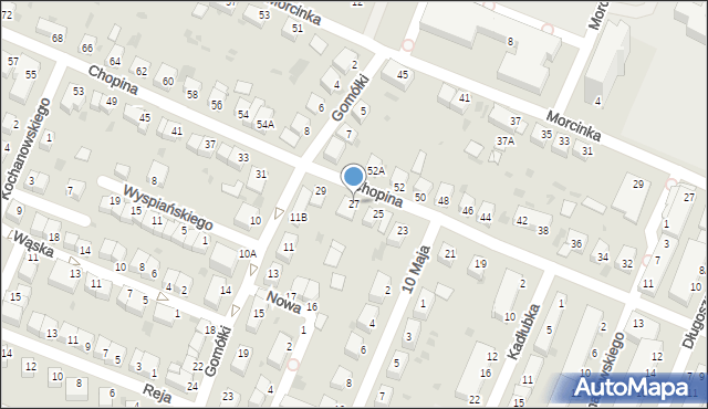 Głogów, Chopina Fryderyka, 27, mapa Głogów