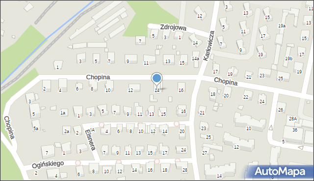 Głuchołazy, Chopina Fryderyka, 14, mapa Głuchołazy
