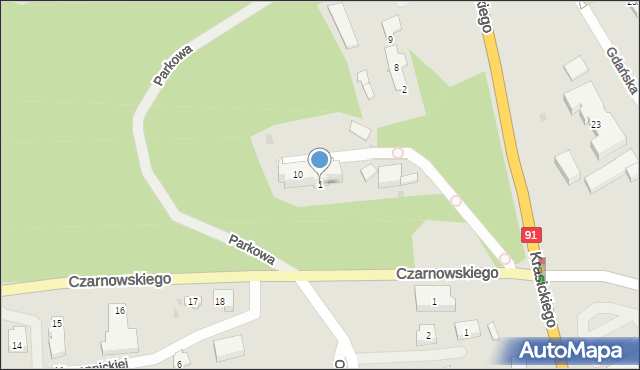 Gniew, Chałubińskiego Tytusa, 1, mapa Gniew