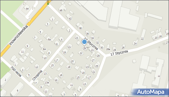 Gniewkowo, Chopina Fryderyka, 24, mapa Gniewkowo