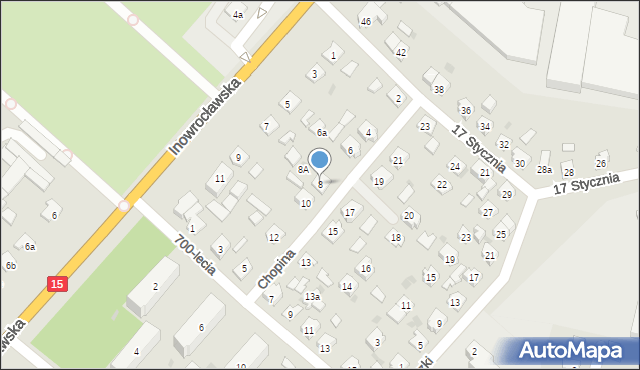 Gniewkowo, Chopina Fryderyka, 8, mapa Gniewkowo
