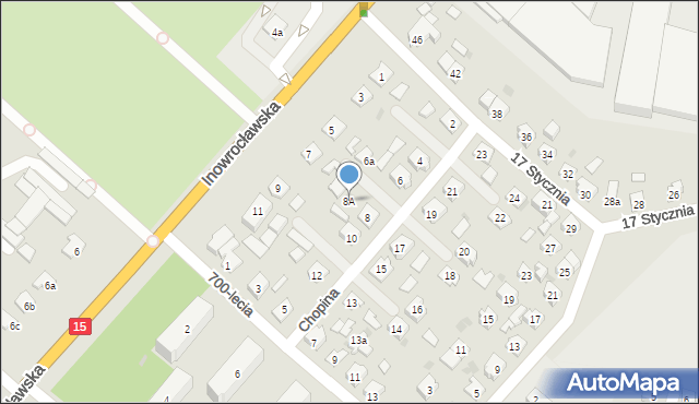 Gniewkowo, Chopina Fryderyka, 8A, mapa Gniewkowo