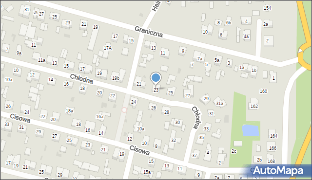 Gniezno, Chłodna, 23, mapa Gniezna