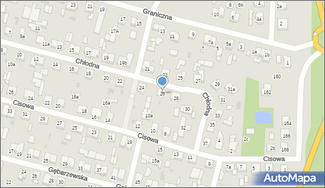 Gniezno, Chłodna, 26, mapa Gniezna