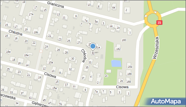 Gniezno, Chłodna, 31, mapa Gniezna