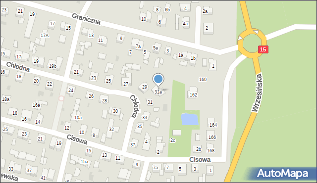 Gniezno, Chłodna, 31a, mapa Gniezna