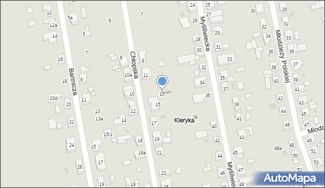 Gniezno, Chłopska, 13, mapa Gniezna