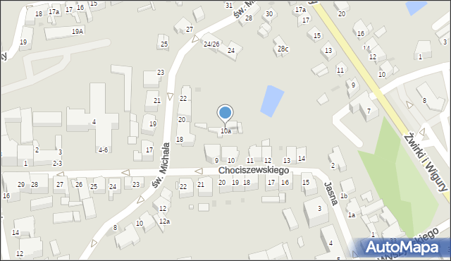Gniezno, Chociszewskiego Józefa, 10a, mapa Gniezna