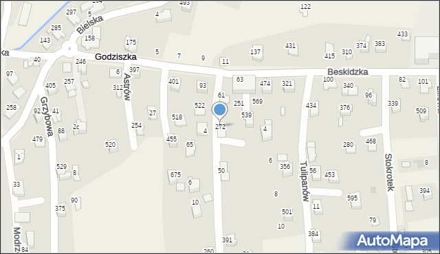 Godziszka, Chabrów, 272, mapa Godziszka