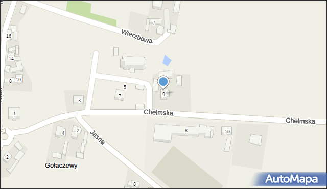 Gołaczewy, Chełmska, 9, mapa Gołaczewy