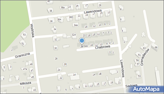 Goleniów, Chabrowa, 26, mapa Goleniów