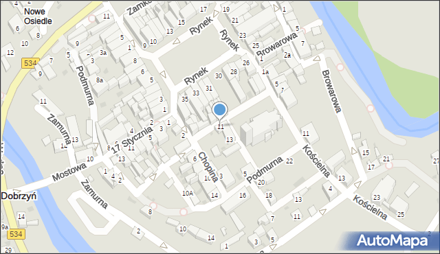 Golub-Dobrzyń, Chopina Fryderyka, 11, mapa Golub-Dobrzyń