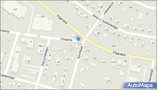 Góra Kalwaria, Chopina Fryderyka, 1, mapa Góra Kalwaria
