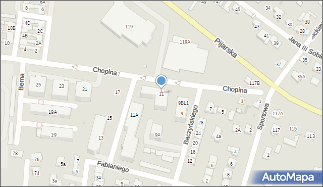 Góra Kalwaria, Chopina Fryderyka, 11, mapa Góra Kalwaria
