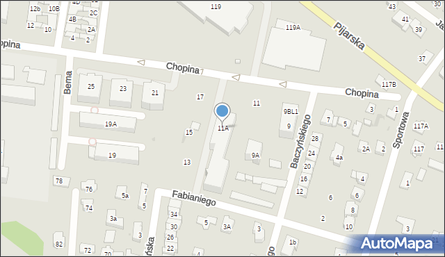Góra Kalwaria, Chopina Fryderyka, 11A, mapa Góra Kalwaria