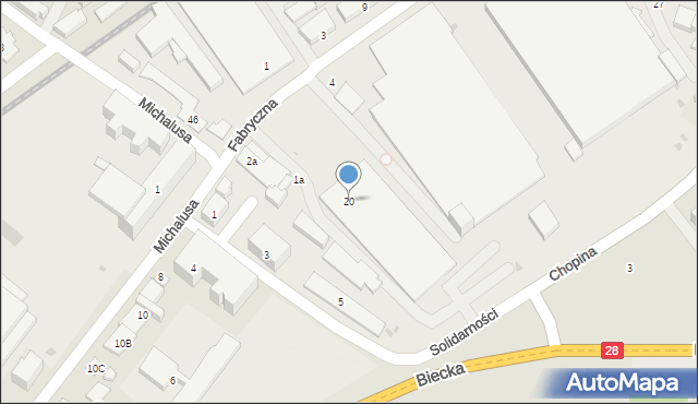 Gorlice, Chopina Fryderyka, 20, mapa Gorlic