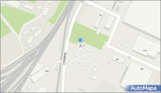 Gorlice, Chopina Fryderyka, 25j, mapa Gorlic