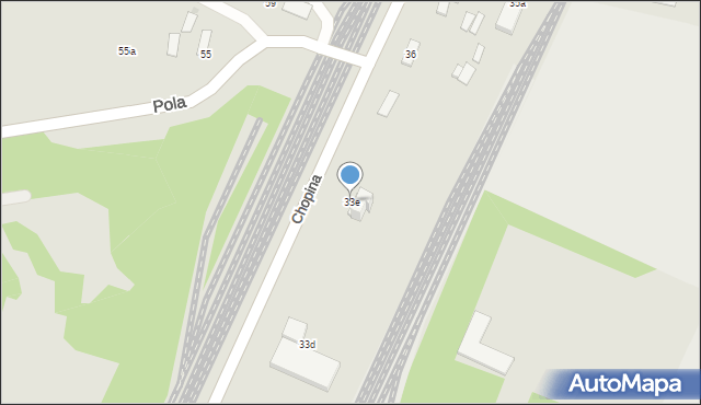Gorlice, Chopina Fryderyka, 33e, mapa Gorlic