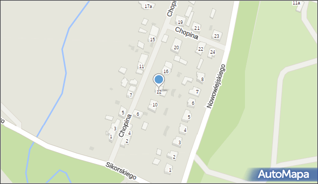 Górowo Iławeckie, Chopina Fryderyka, 12, mapa Górowo Iławeckie