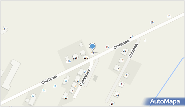 Gortatowo, Chlebowa, 13, mapa Gortatowo