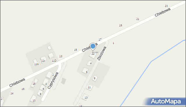 Gortatowo, Chlebowa, 22, mapa Gortatowo