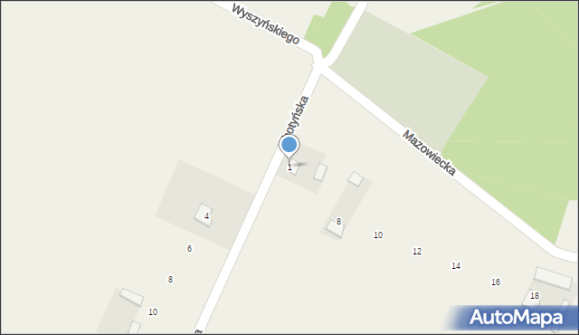 Górzno, Chotyńska, 1, mapa Górzno