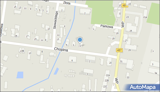 Gorzów Śląski, Chopina Fryderyka, 1, mapa Gorzów Śląski