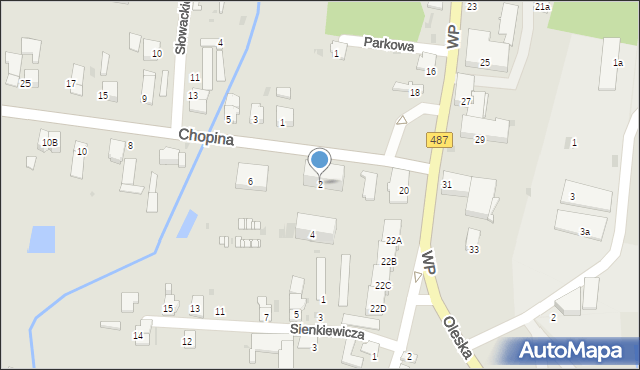 Gorzów Śląski, Chopina Fryderyka, 2, mapa Gorzów Śląski