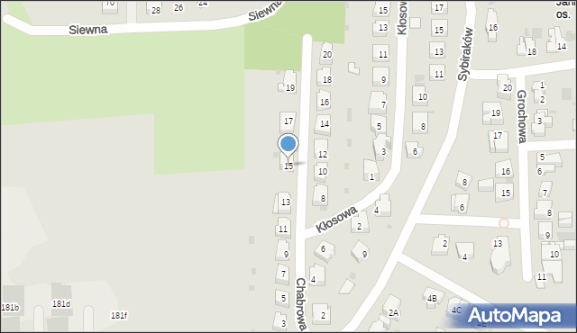 Gorzów Wielkopolski, Chabrowa, 15, mapa Gorzów Wielkopolski