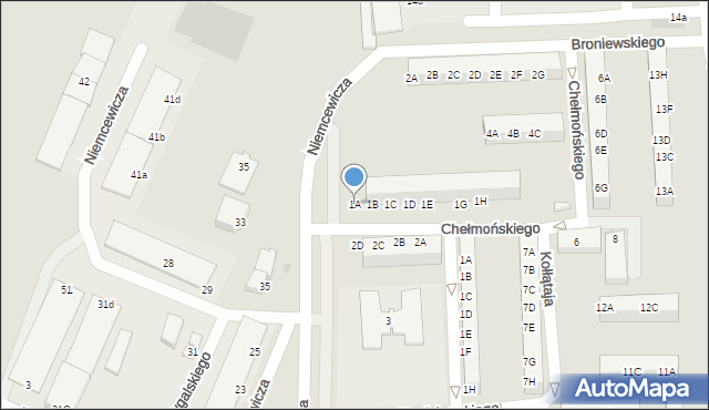 Gorzów Wielkopolski, Chełmońskiego Józefa, 1A, mapa Gorzów Wielkopolski