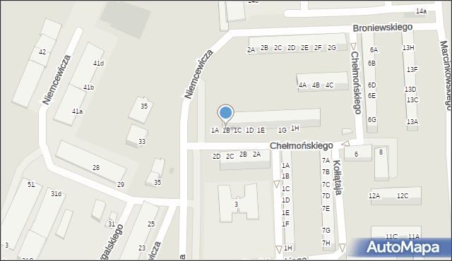 Gorzów Wielkopolski, Chełmońskiego Józefa, 1B, mapa Gorzów Wielkopolski