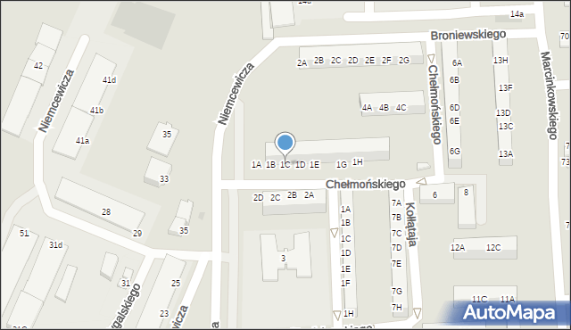 Gorzów Wielkopolski, Chełmońskiego Józefa, 1C, mapa Gorzów Wielkopolski