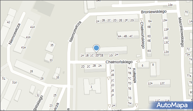 Gorzów Wielkopolski, Chełmońskiego Józefa, 1D, mapa Gorzów Wielkopolski