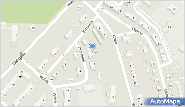 Gorzów Wielkopolski, Chmielna, 3, mapa Gorzów Wielkopolski