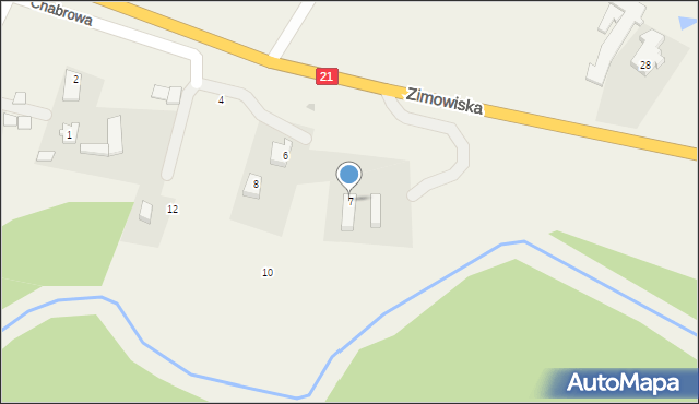 Grabno, Chabrowa, 7, mapa Grabno